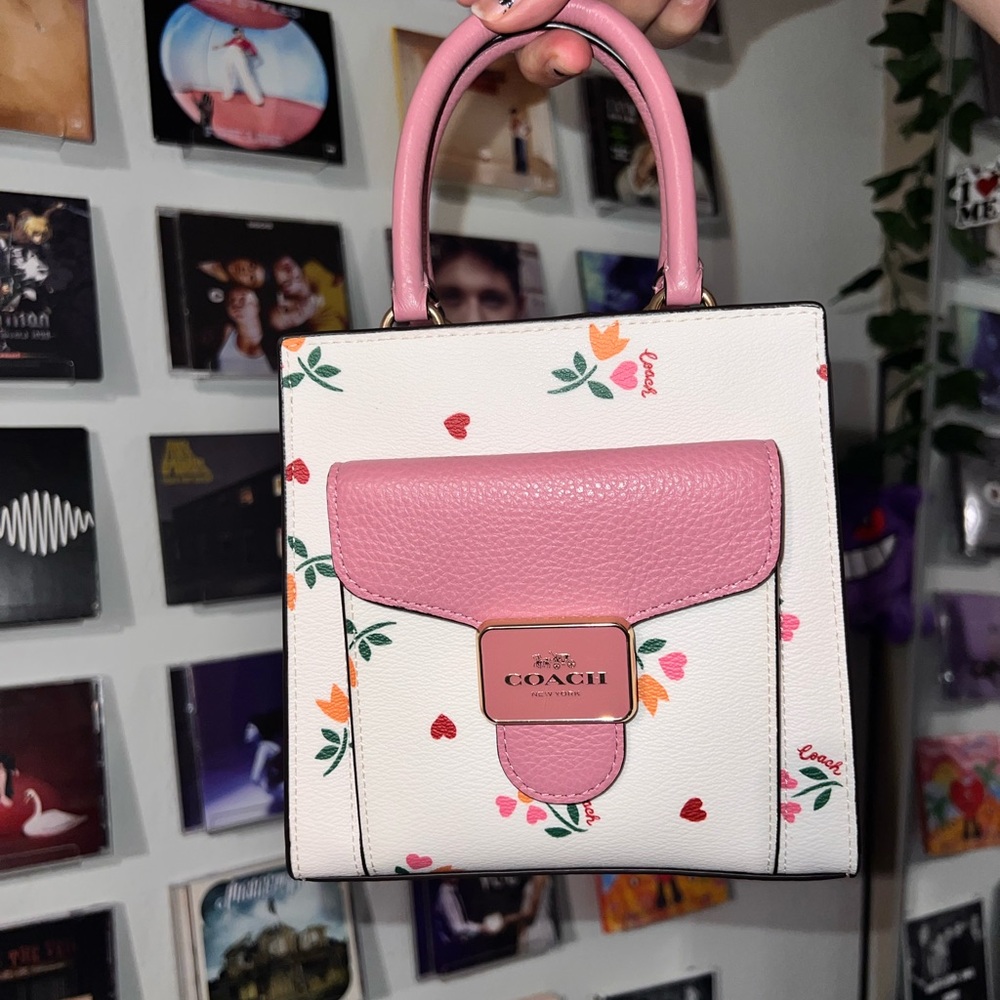 Pink Coach Mini Pepper Heart Bag
